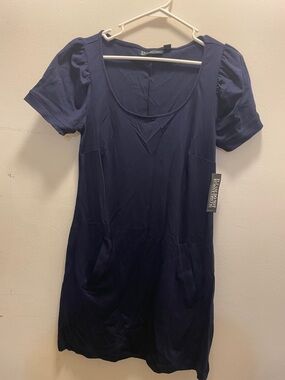 New York & Company Navy Blue Midi Dress